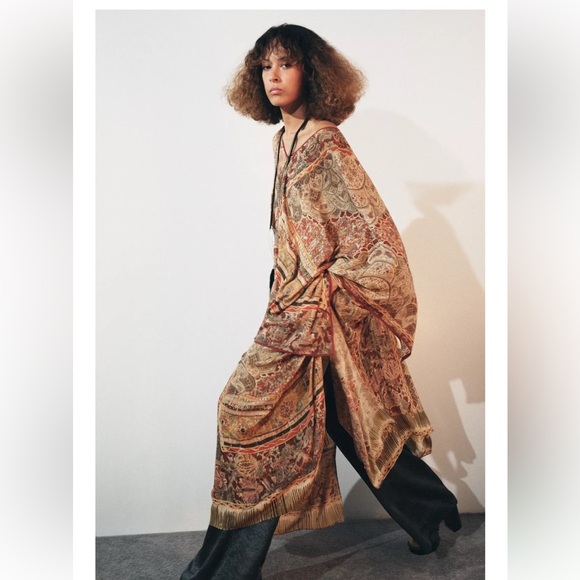 Zara Dresses & Skirts - ZW COLLECTION PAISLEY CAFTAN DRESS